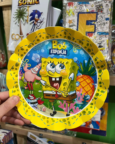 Platos bob esponjas paquete X 6 unidades