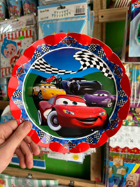 Platos cars/rayo mcqueen paquete X 6 unidades