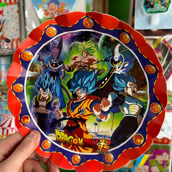 Platos dragon ball paquete X 6 unidades