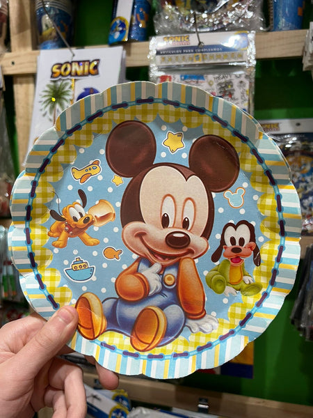 Platos mickey mouse bebe paquete X 6 unidades