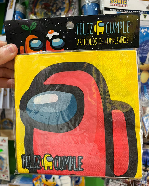 Servilletas Among us, paquete X 12 unidades