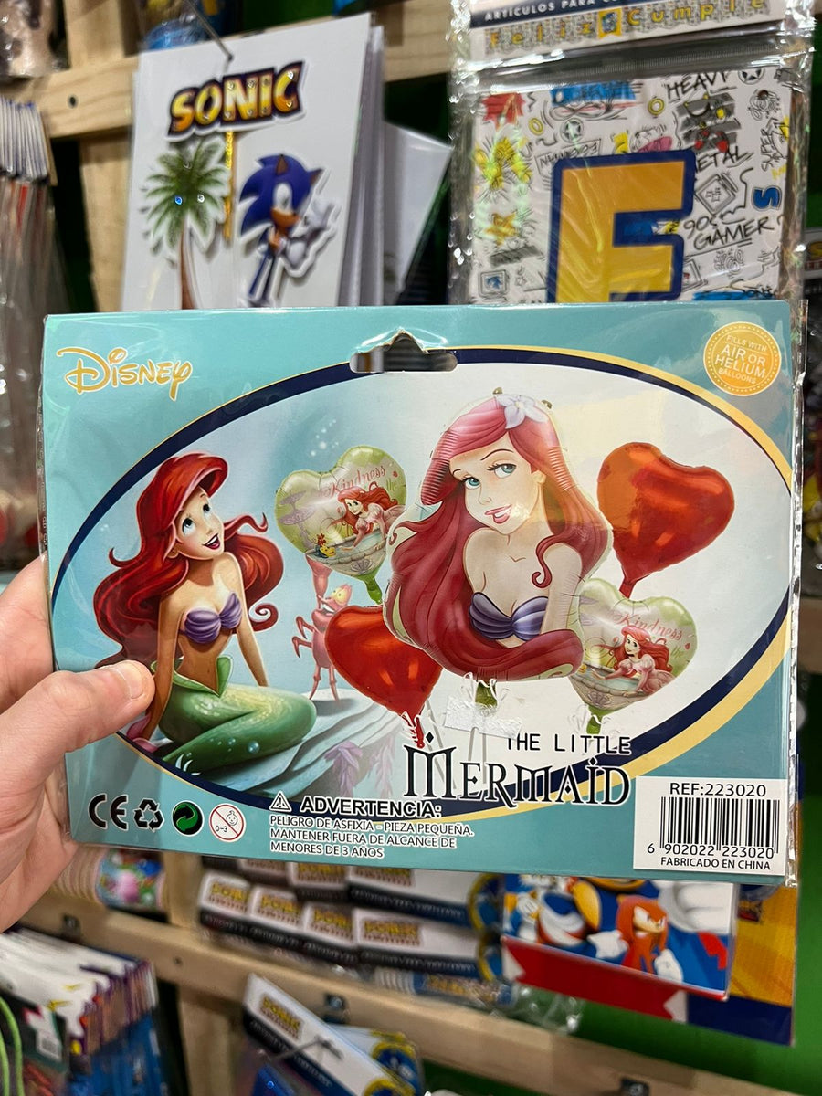 Set globos sirenita ariel, 5 piezas
