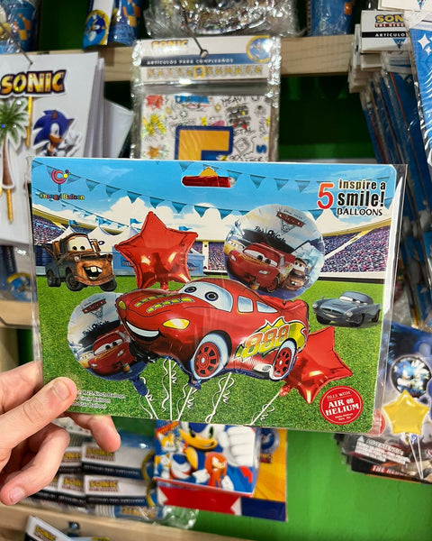 Set globos cars/rayo mcqueen 5 piezas