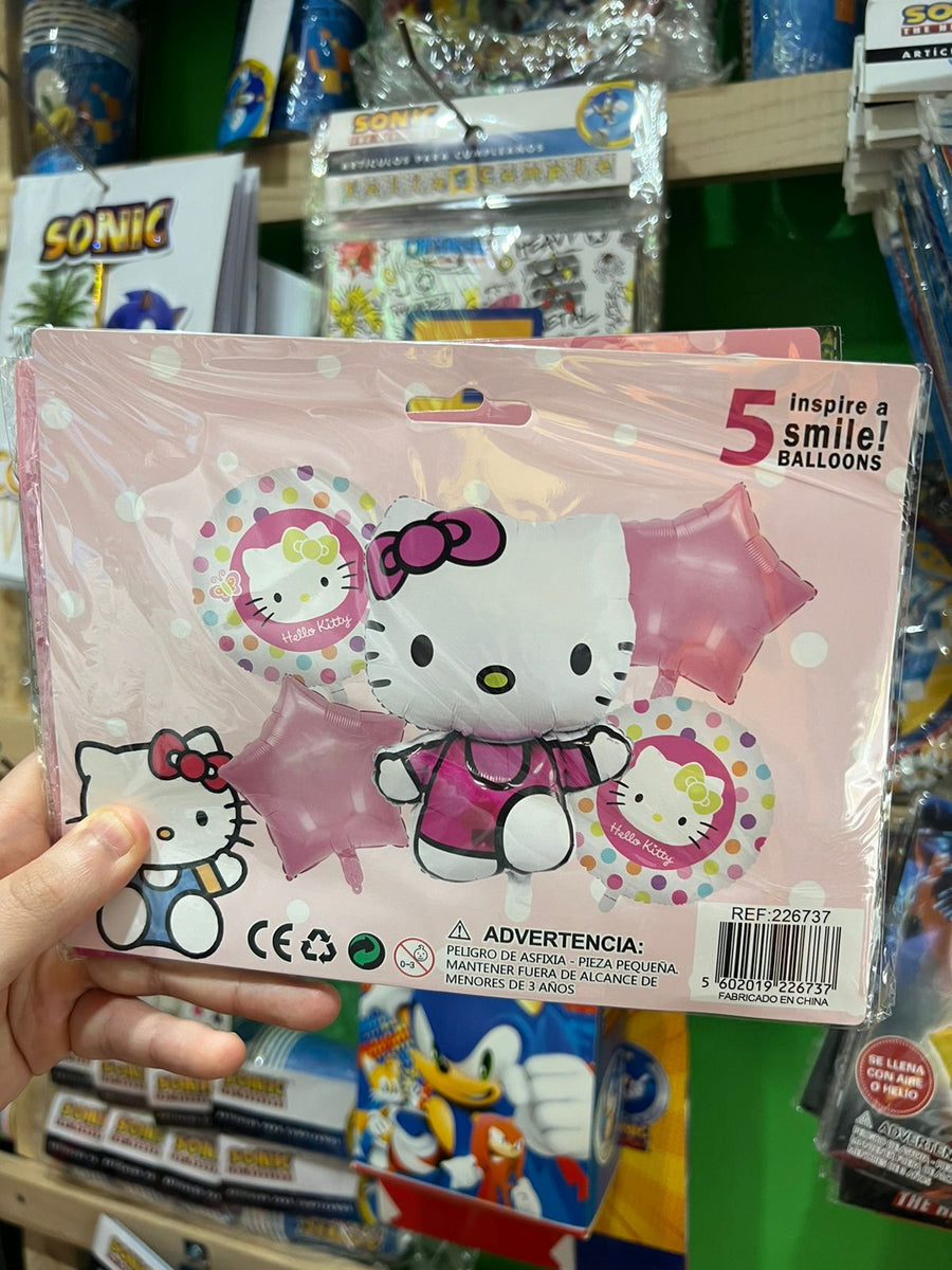 Set globos hello kitty, 5 piezas