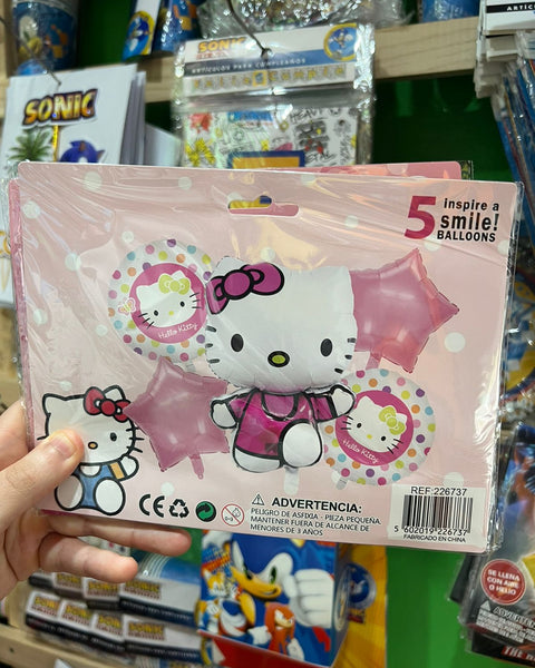 Set globos hello kitty, 5 piezas