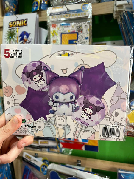 Set globos kuromi, 5 piezas