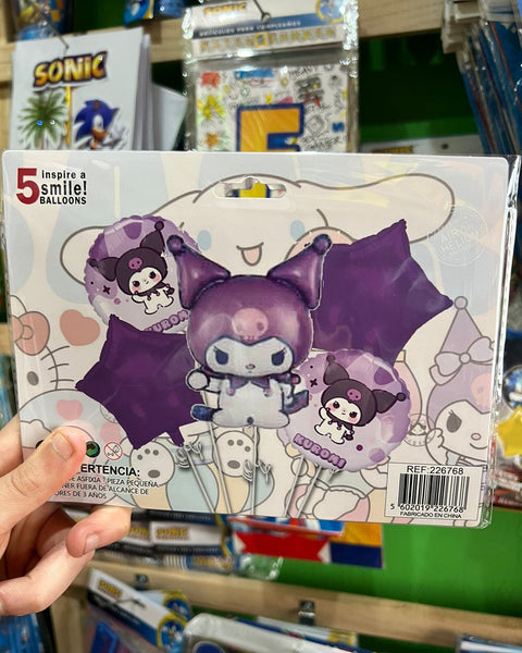 Set globos kuromi, 5 piezas