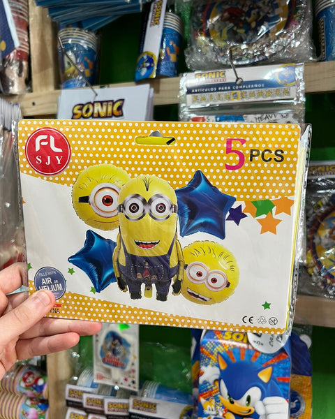 Set globos minions, 5 piezas