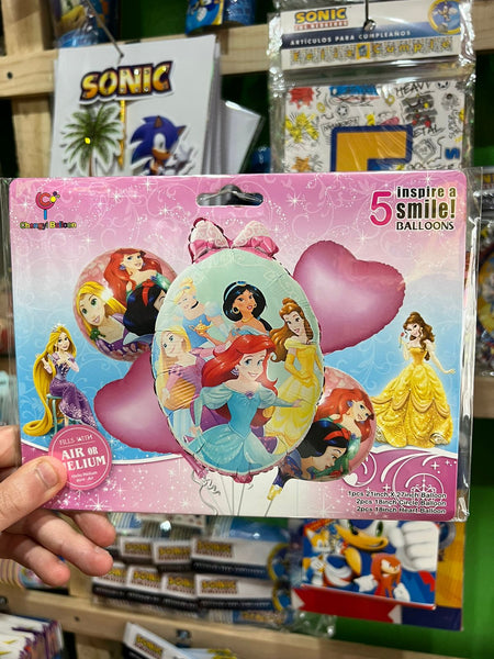 Set globos princesas, 5 piezas