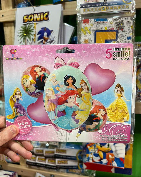 Set globos princesas, 5 piezas