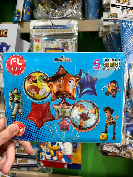Set globos toy story, 5 piezas