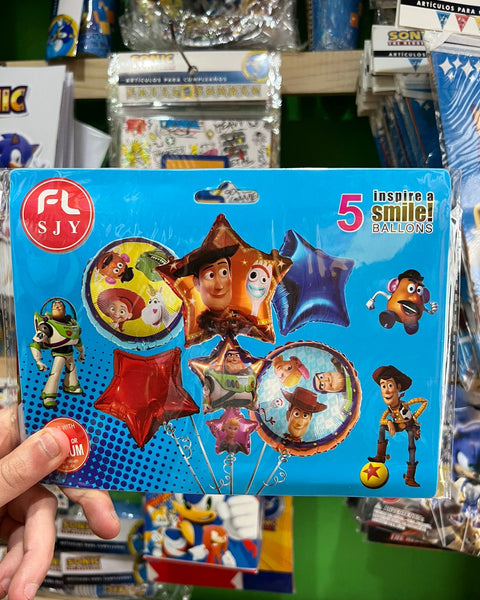 Set globos toy story, 5 piezas
