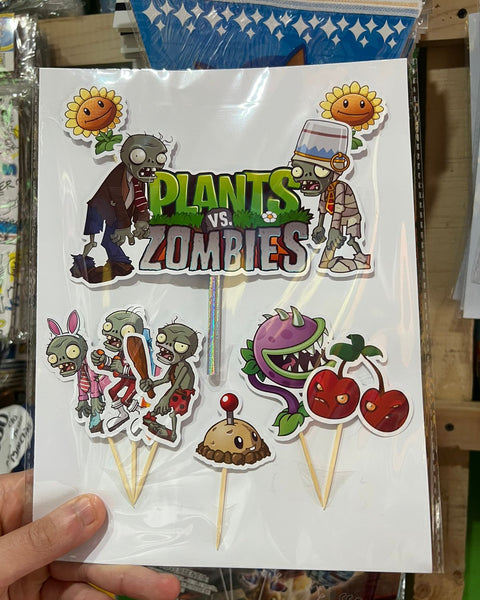 Topper para torta plantas vs zombie