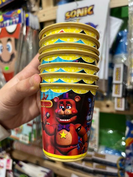 Vasos five nights at freddy's paquete X 6 unidades