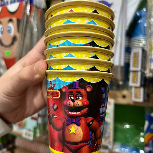 Vasos five nights at freddy's paquete X 6 unidades