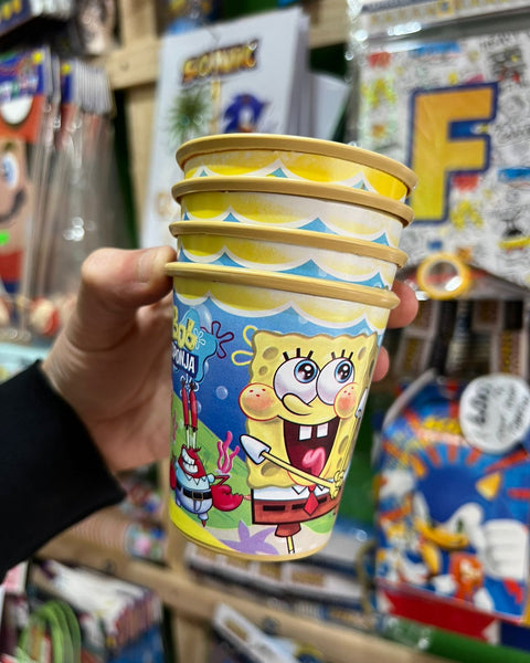 Vasos bob esponja paquete X 6 unidades