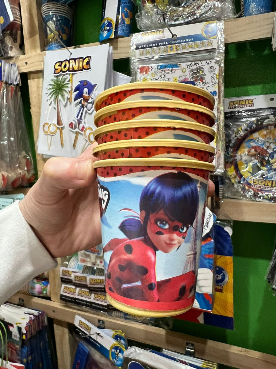 Vasos lady bug paquete X 6 unidades