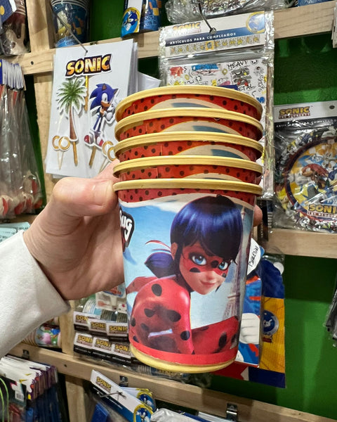 Vasos lady bug paquete X 6 unidades