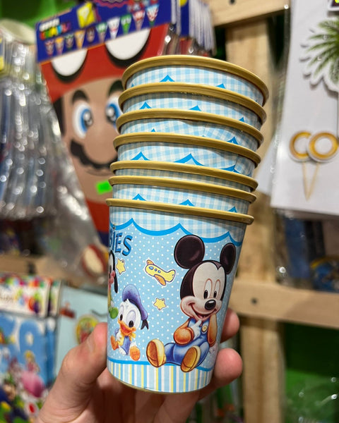 Vasos mickey mouse bebe paquete X 6 unidades