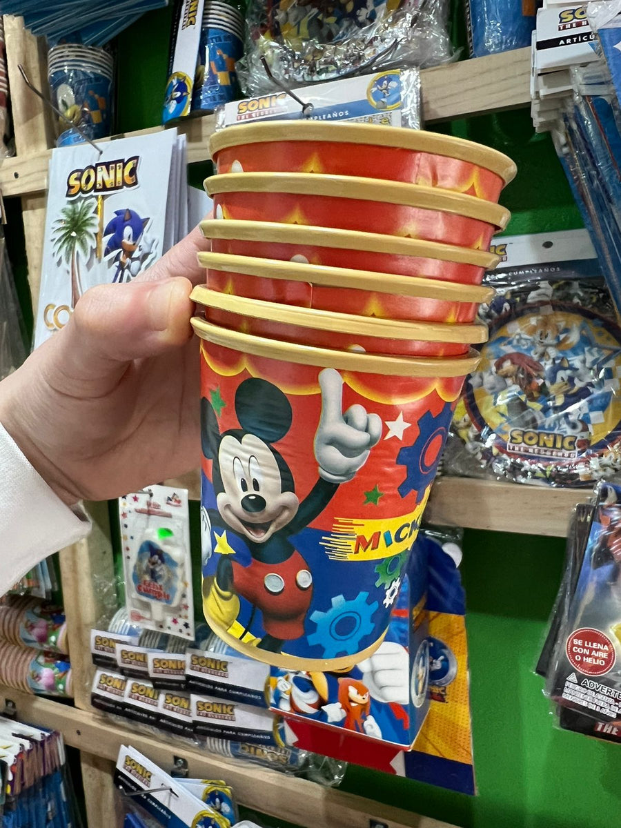 Vasos mickey mouse paquete X 6 unidades