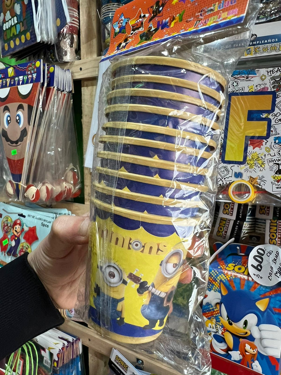 Vasos minions paquete X 6 unidades