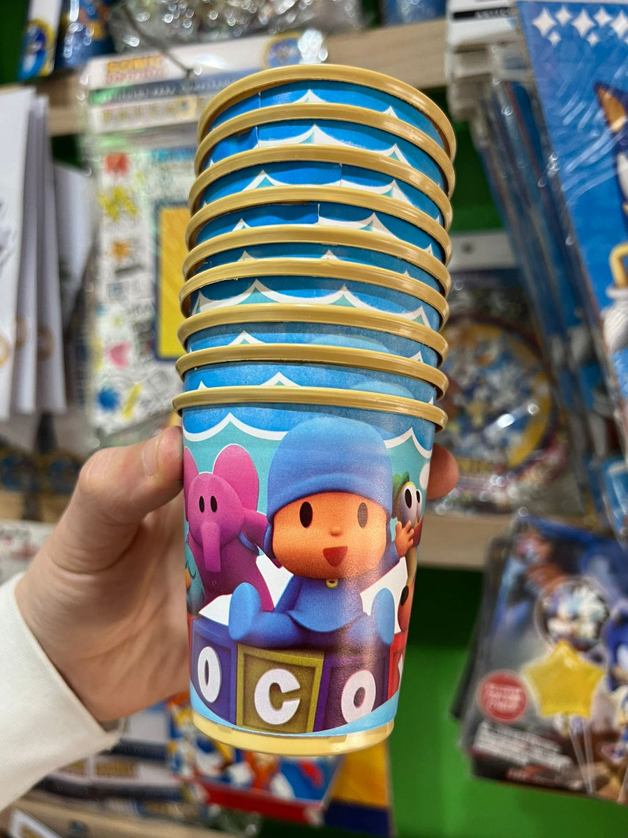 Vasos pocoyo paquete X 6 unidades