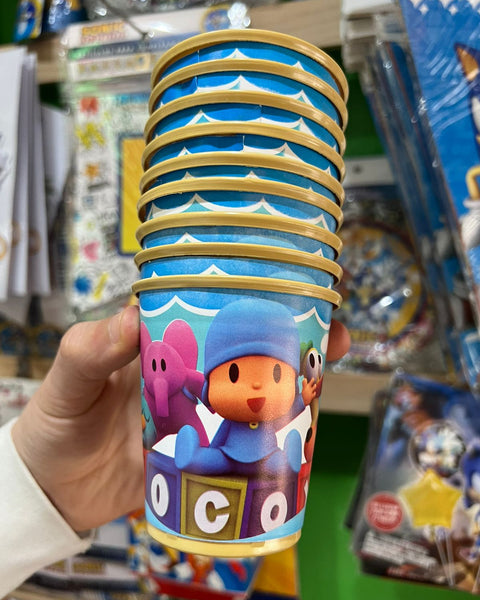 Vasos pocoyo paquete X 6 unidades