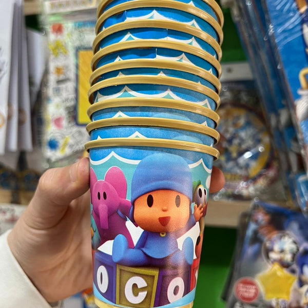 Vasos pocoyo paquete X 6 unidades