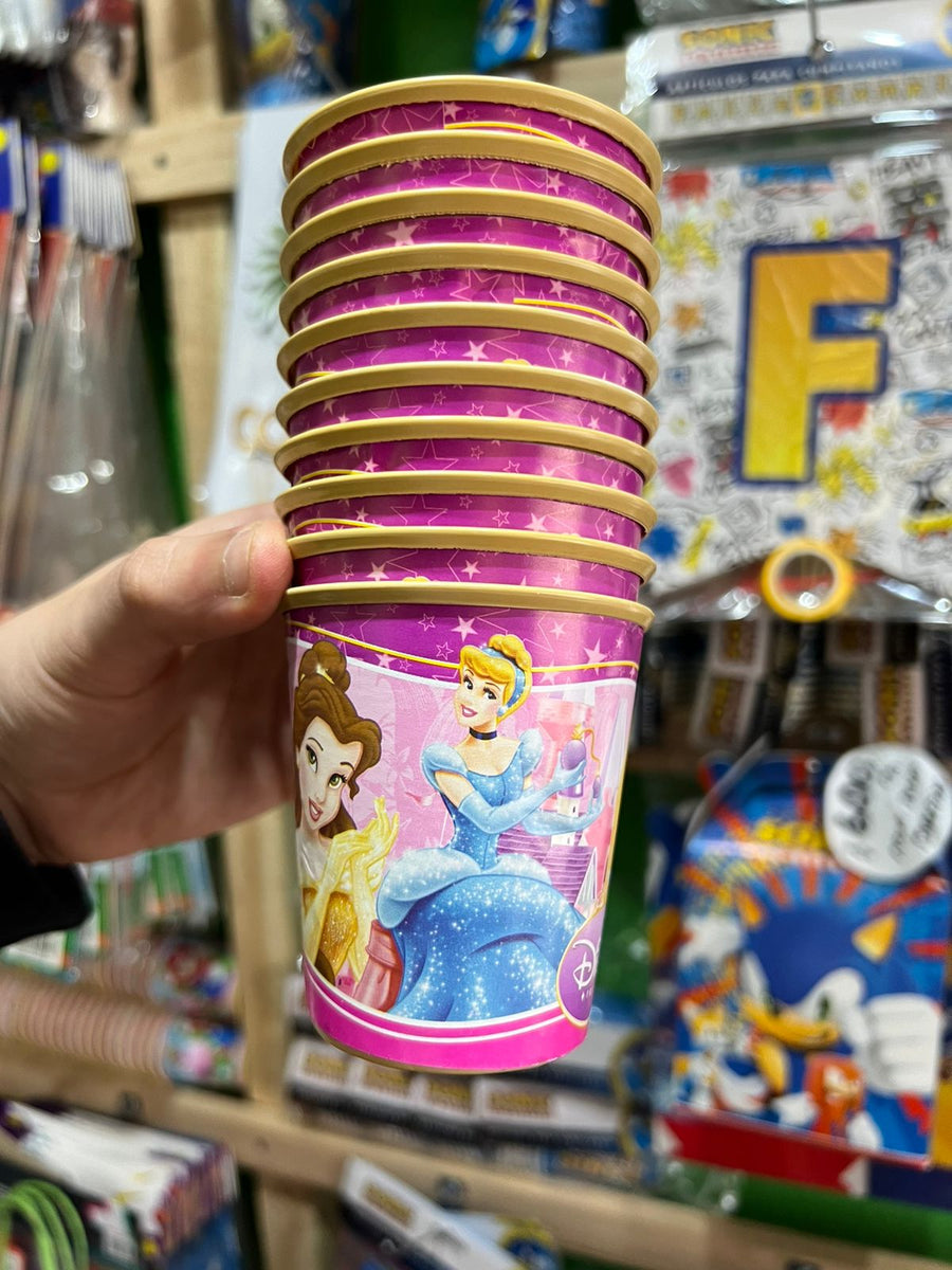 Vasos princesas paquete X 6 unidades