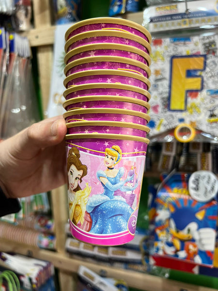 Vasos princesas paquete X 6 unidades