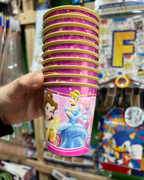 Vasos princesas paquete X 6 unidades