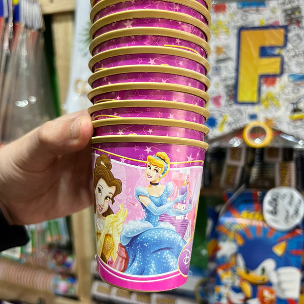 Vasos princesas paquete X 6 unidades