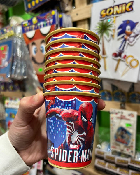 Vasos spiderman paquete X 6 unidades