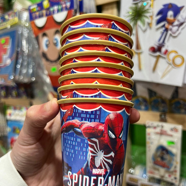 Vasos spiderman paquete X 6 unidades