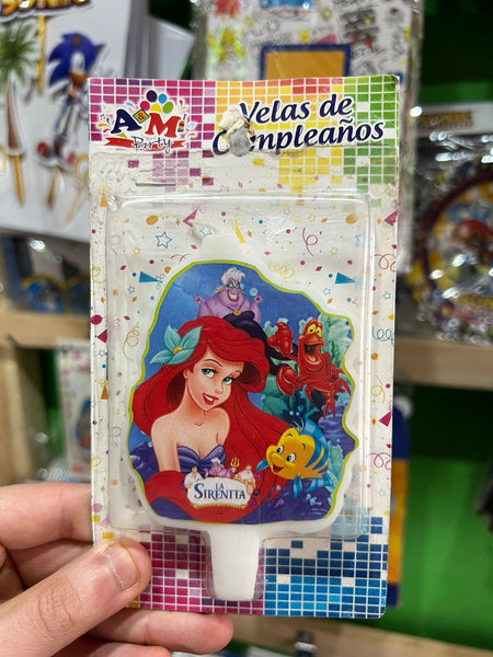 Vela cumpleaños  sirenita ariel