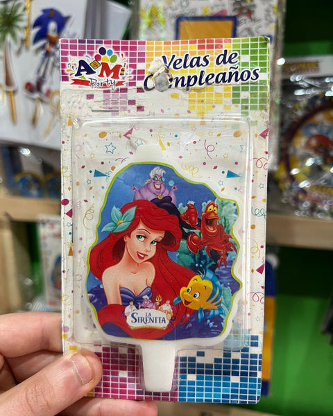 Vela cumpleaños  sirenita ariel