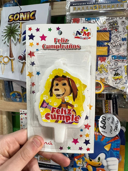 Vela cumpleaños perro chocolo